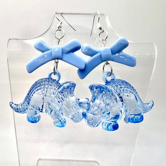 Dinosaur Earrings - Triceratops Earrings - Dino Accessories - Jurassic Park Ear - Picture 10 of 11